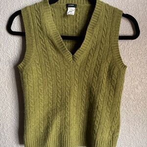 J. Crew Moss Green V-Neck Sweater Vest